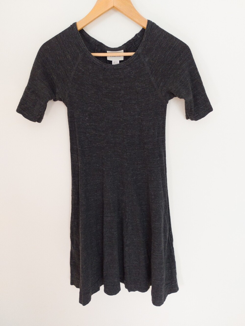 GANNI Winter Jersey Fit & Flare Dress Charcoal Grey Size XS